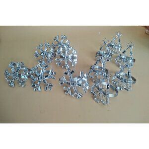 Silver Tone & Rhinestone Napkin Holders "Snowflakes" & "Xmas Trees" (12)